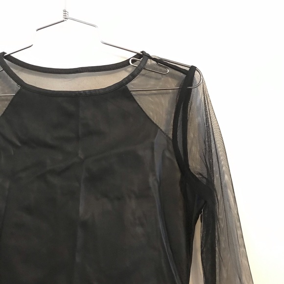 Topshop faux leather and mesh dress size 6 - Picture 4 of 5